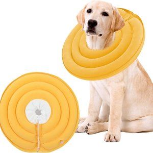 BABYLTRL After Surgery Inflatable Pet Recovery Dog Collar YELLOW Size Medium